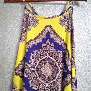 QED London Yellow & Purple Boho Inspired Tunic